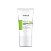فلوئید ضد آفتاب بدون رنگ ویتالیر SPF50 مدل Activit ،مناسب پوستهای مختلط و چرب حجم 50 میلیلیتر